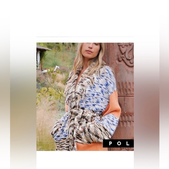 SOLD NEW POL Multicolor Knit Cardigan with Fringe - Picture 3 of 8